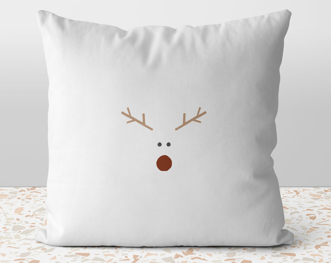 Christmas Red Nose Reindeer Pillow Throw Cover with Insert - Cush Potato Pillows