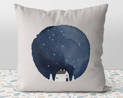 Christmas Town Village Starry Night Pillow Throw Cover