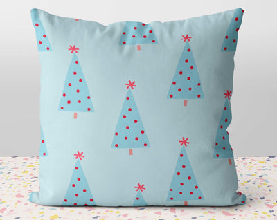 Christmas Trees Baby Blue Pillow Throw Cover