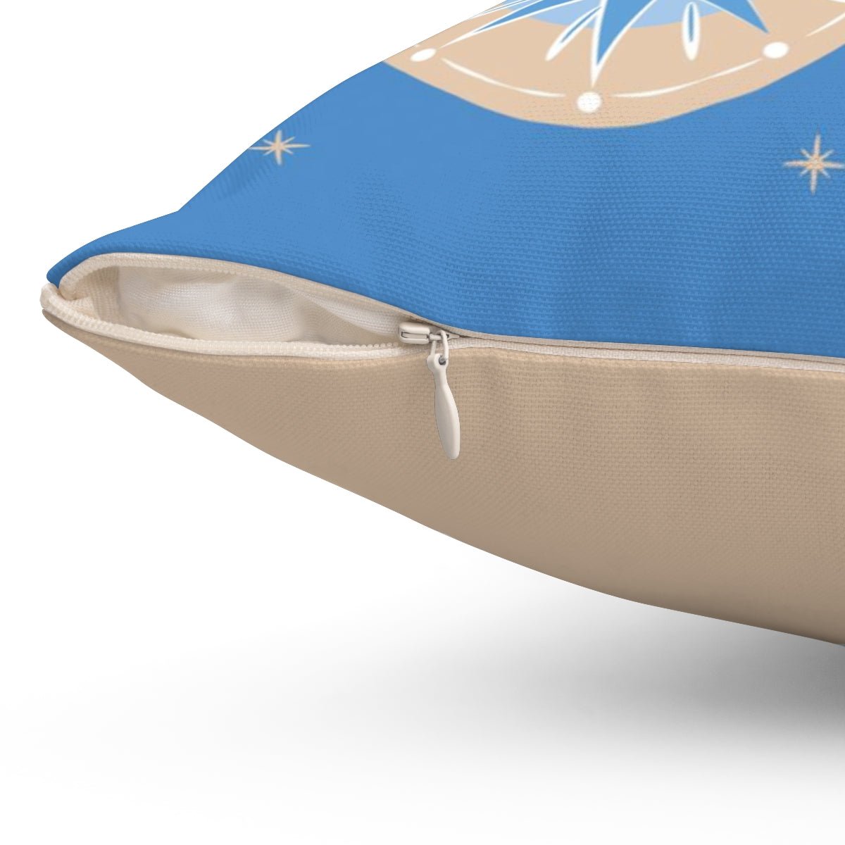 Classical Ornaments Christmas Blue and Beige Pillow Throw - Cush Potato Pillows