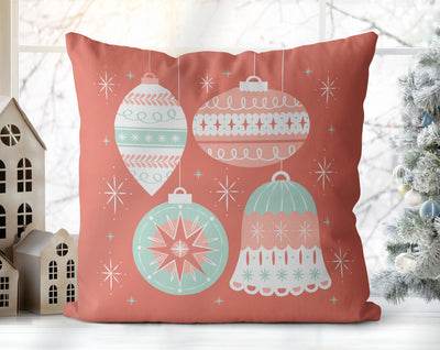 Classical Ornaments Christmas Blush Pink Pillow Throw - Cush Potato Pillows