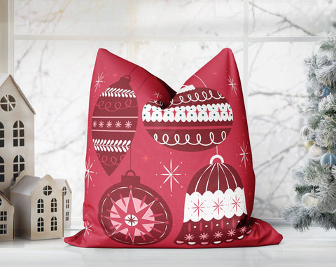 Classical Ornaments Christmas Red Pillow Throw - Cush Potato Pillows