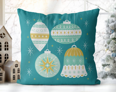 Classical Ornaments Christmas Tiffany Teal Pillow Throw - Cush Potato Pillows