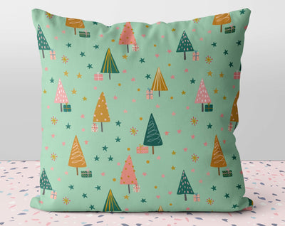 Cute Christmas Trees Pillow Throw Cover with Insert - Cush Potato Pillows