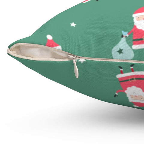 Cute Random Santa Santas Green Pillow Throw Cover