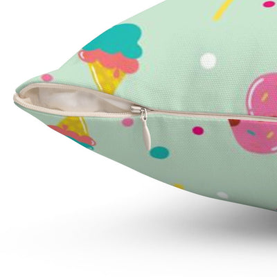 Delicious Popsicles and Ice Cream Mint Green Pillow Throw Cover