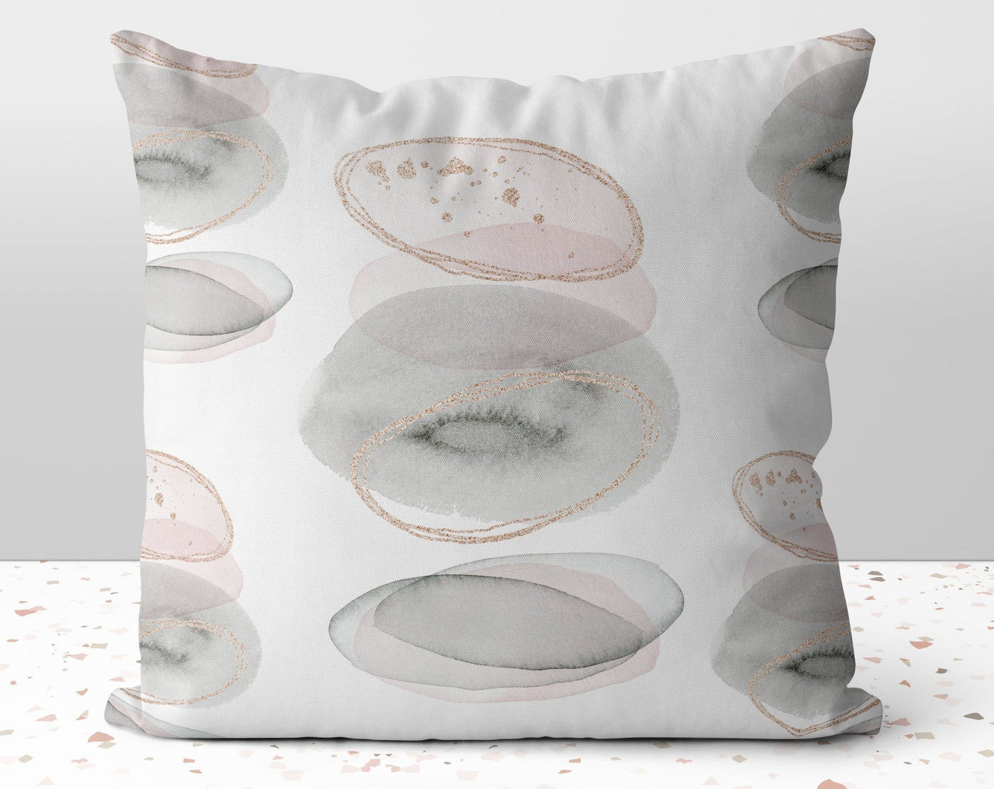 Elegant Glam Calming Circles Pillow Throw Cover