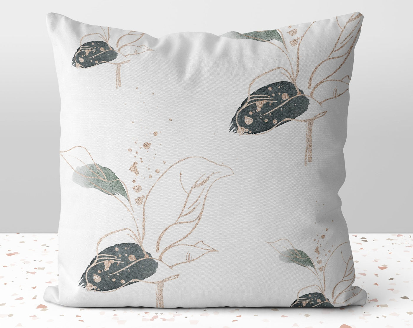 Elegant Glam Eucalyptus Green Pillow Throw Cover with Insert - Cush Potato Pillows
