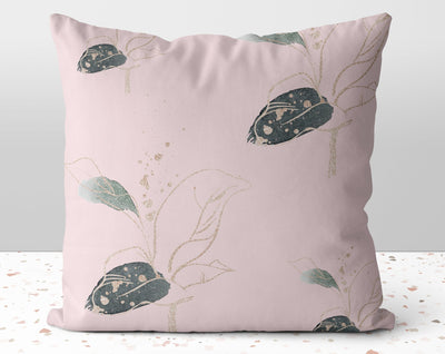 Elegant Glam Eucalyptus Pink Pillow Throw Cover with Insert - Cush Potato Pillows