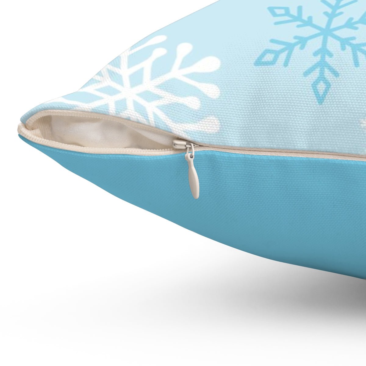 Enchanted Snowflakes Winter Christmas Blue Pillow Throw - Cush Potato Pillows