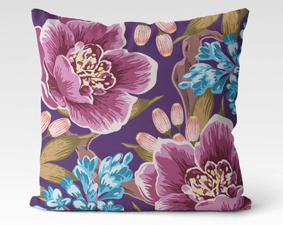 Exclusive Floral Purple Thibaut Inspired Pillow Throw Cover with Insert - Cush Potato Pillows