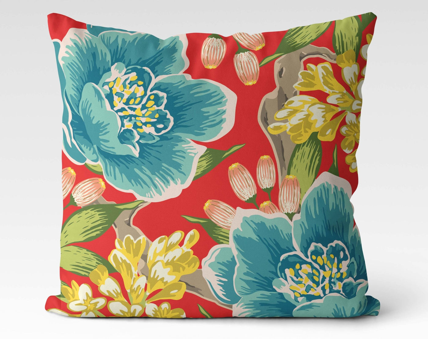 Exclusive Floral Red Thibaut Inspired Pillow Throw Cover
