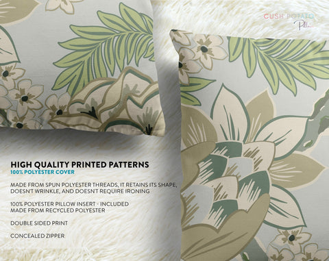 Exclusive Green Thibaut Honshu Robin's Egg Inspired Chinoiserie Pillow Throw Cover with Insert - Cush Potato Pillows