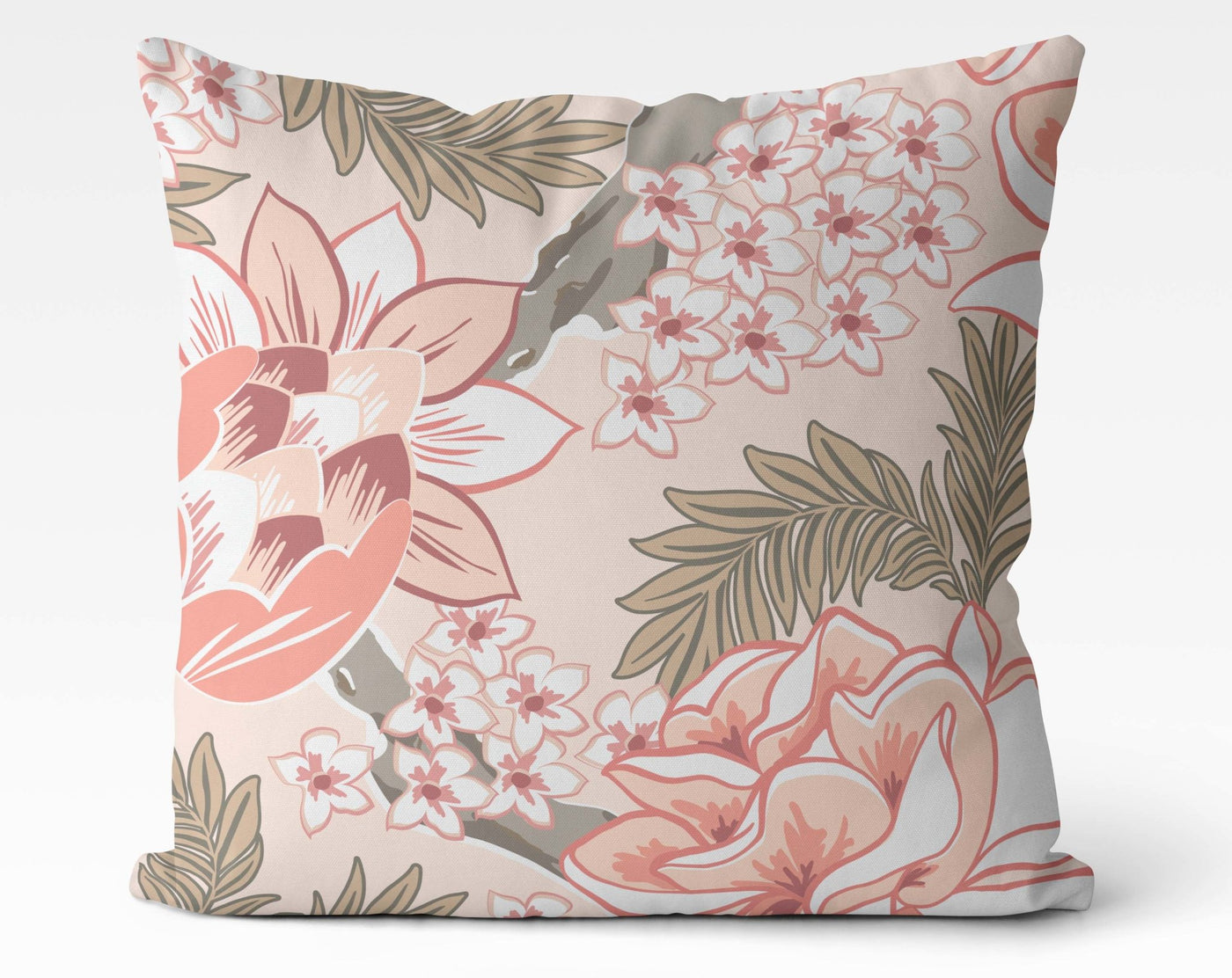 Exclusive Pink Thibaut Honshu Robin's Egg Inspired Chinoiserie Pillow Throw Cover with Insert - Cush Potato Pillows
