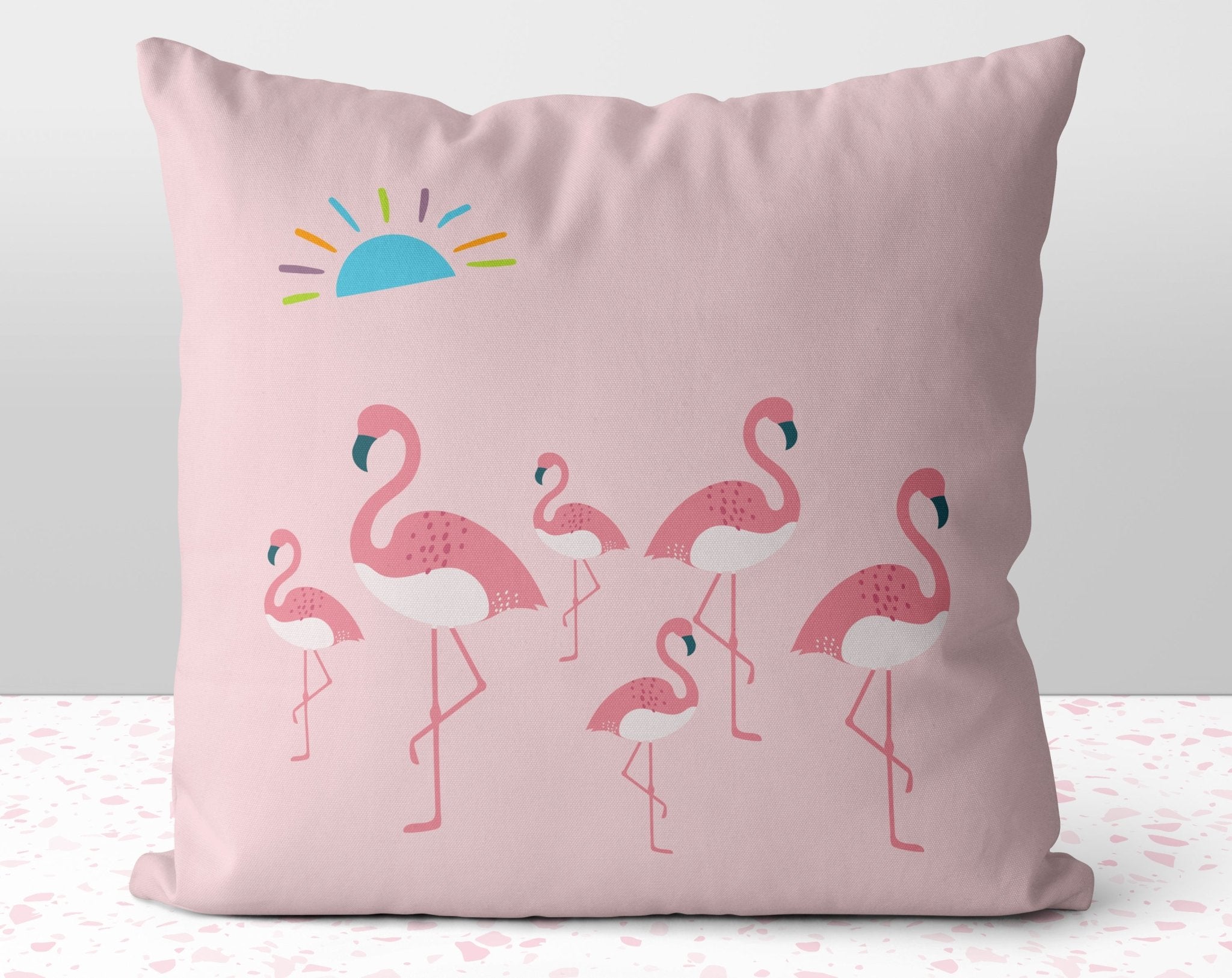 Flamboyance of Flamingos Summer Fun Relax and Enjoy Pink Pillow Throw Cover