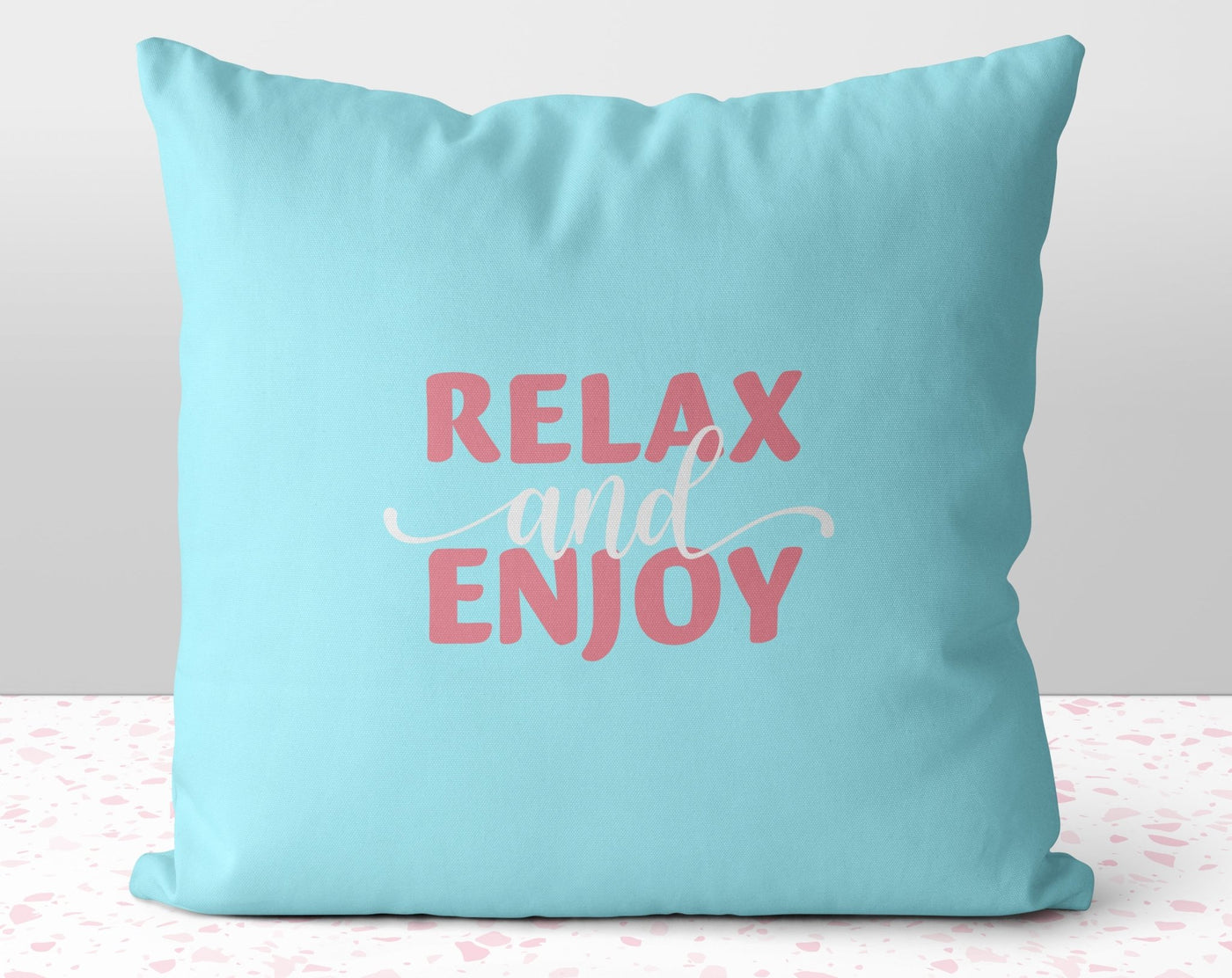 Flamboyance of Flamingos Summer Fun Relax and Enjoy Teal Square Pillow with Cover Throw with Insert - Cush Potato Pillows