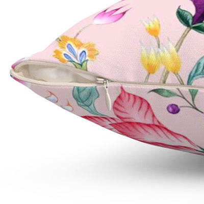 Floral Chintz Pink Pillow Throw Cover with Insert - Cush Potato Pillows