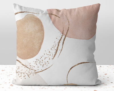 Glam Abstract Cream Beige Blush Pillow Throw Cover with Insert - Cush Potato Pillows