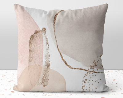 Glam Abstract Cream Beige Neutrals Pillow Throw Cover with Insert - Cush Potato Pillows