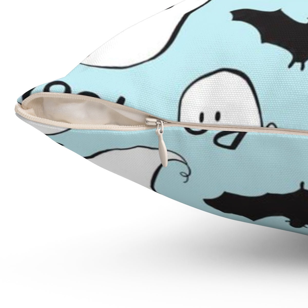 Halloween Boo Ghosts Bats Blue Pillow Throw Cover - Cush Potato Pillows