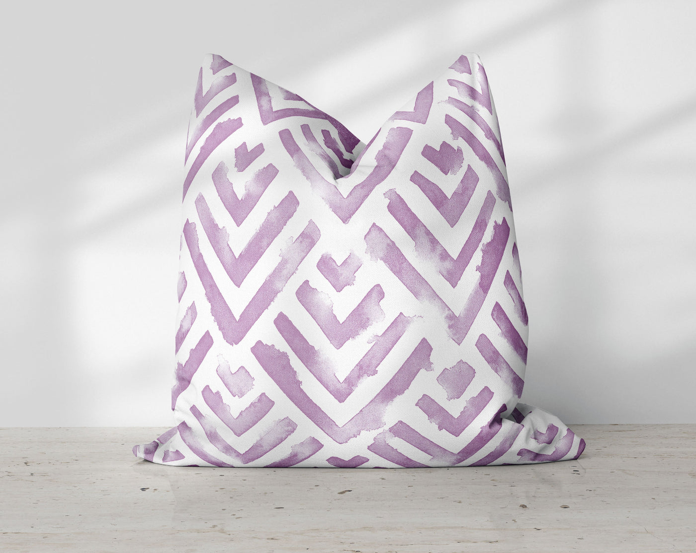 Lavender Purple Villa Watercolor Pillow Throw - Cush Potato Pillows