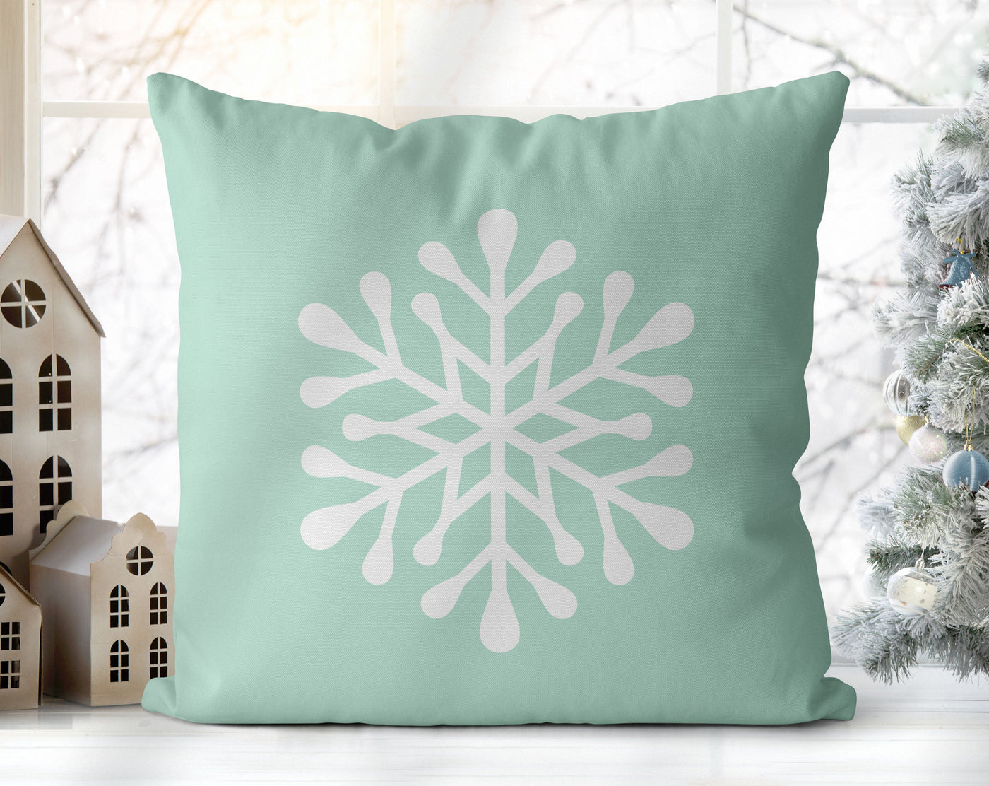 Mischievous Christmas Elves Green and White Pillow Throw - Cush Potato Pillows