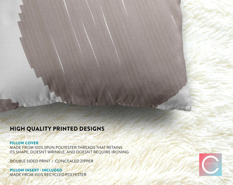 Mole Taupe Big Particle Dots Watercolor Pillow Throw - Cush Potato Pillows