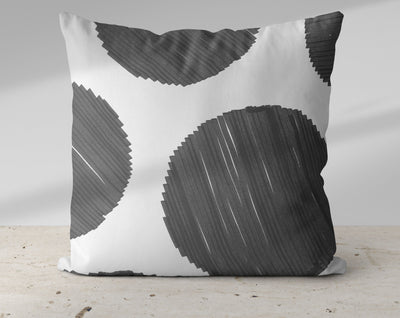 Monochrome Black Big Particle Dots Watercolor Pillow Throw - Cush Potato Pillows