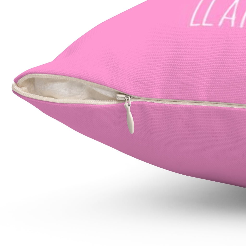No Drama Llama Pink Fusia Square Pillow Cover Throw - Cush Potato Pillows