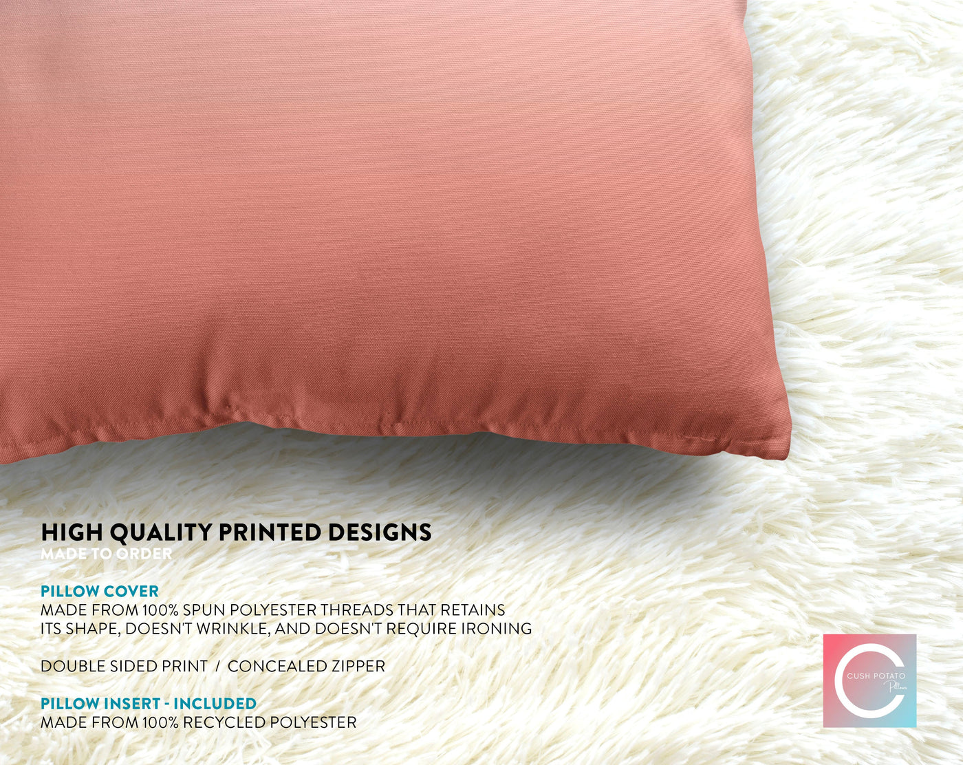 Ombre Blush Pink Pillow Throw - Cush Potato Pillows
