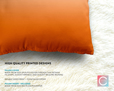 Ombre Classic Orange H Pillow Throw - Cush Potato Pillows