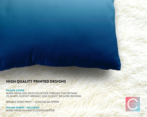 Ombre Ocean Blue Pillow Throw - Cush Potato Pillows