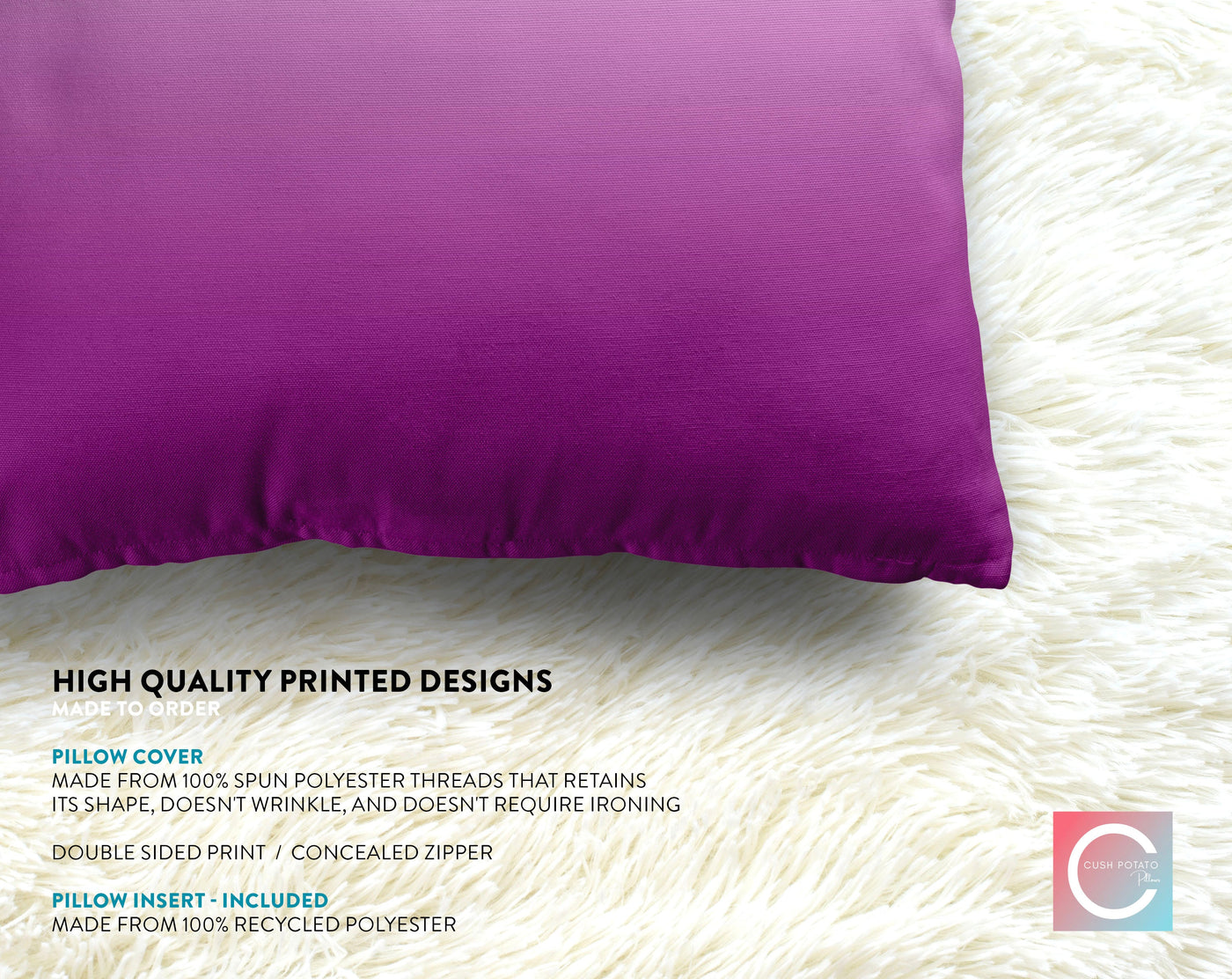 Ombre Orchid Purple Pillow Throw - Cush Potato Pillows