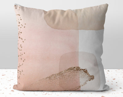 Pink Squares Glam Abstract Blush Pillow Throw Cover with Insert - Cush Potato Pillows