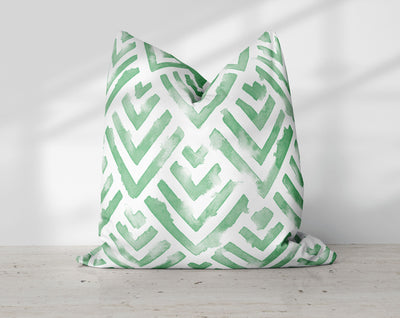 Sea Green Villa Watercolor Pillow Throw - Cush Potato Pillows