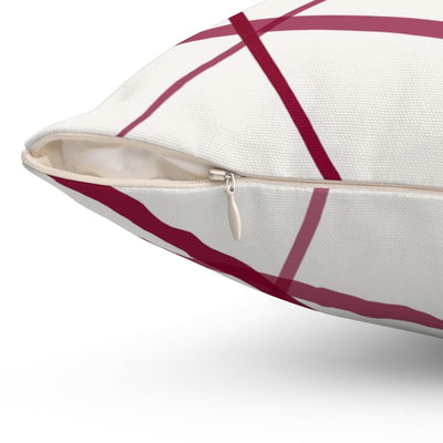 Secord Streams Cherry Merlot Red on Off-White Cream Pillow Throw - Cush Potato Pillows