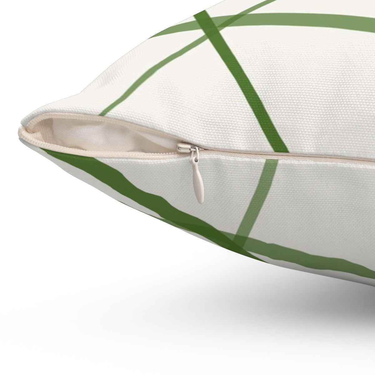 Secord Streams Cilantro Green on Off-White Cream Pillow Throw - Cush Potato Pillows