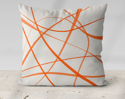 Secord Streams Classic Orange H on Off-White Cream Pillow Throw - Cush Potato Pillows