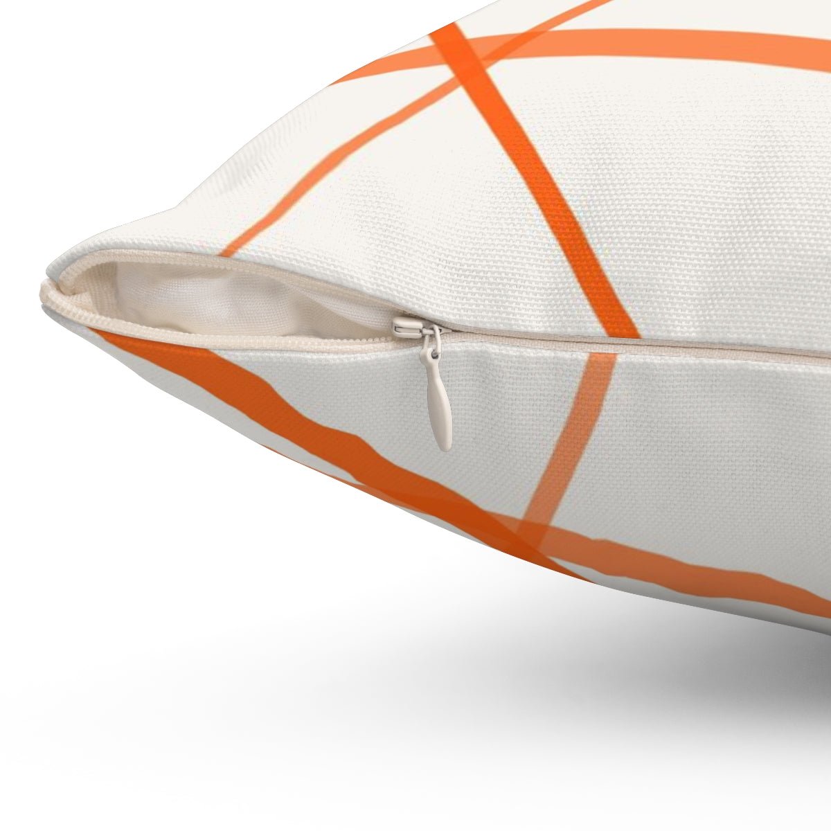 Secord Streams Classic Orange H on Off-White Cream Pillow Throw - Cush Potato Pillows