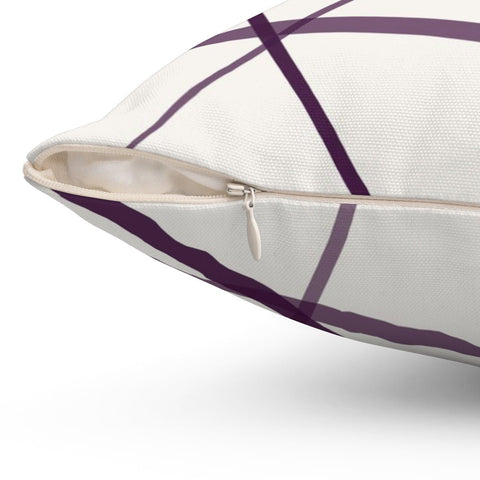 Secord Streams Dark Purple on Off-White Cream Pillow Throw - Cush Potato Pillows