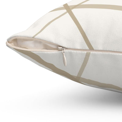Secord Streams Desert Beige on Off-White Cream Pillow Throw - Cush Potato Pillows