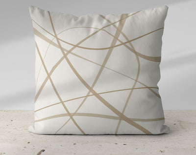 Secord Streams Desert Beige on Off-White Cream Pillow Throw - Cush Potato Pillows