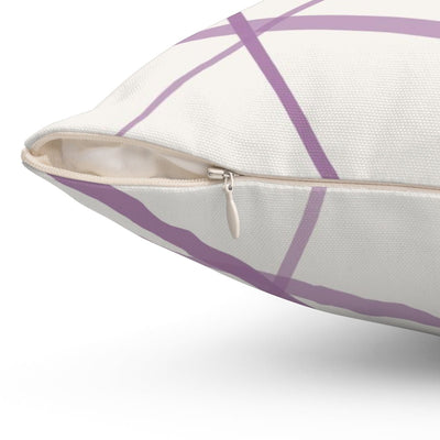 Secord Streams Lilac Purple on Off-White Cream Pillow Throw - Cush Potato Pillows