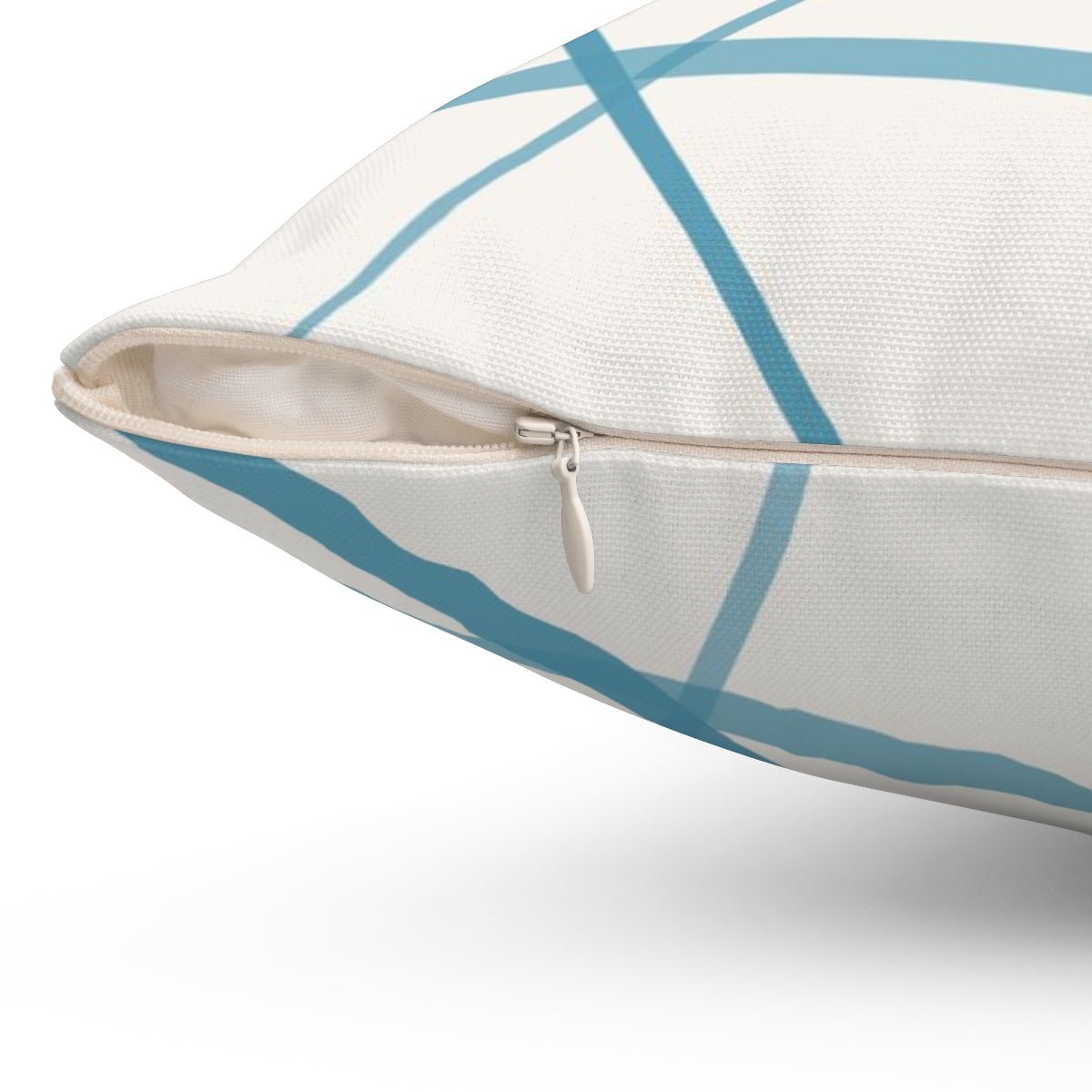 Secord Streams Pacific Blue on Off-White Cream Pillow Throw - Cush Potato Pillows