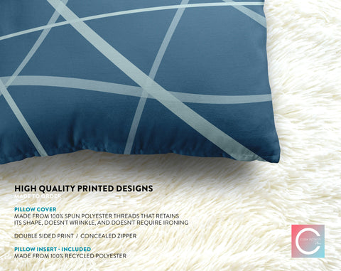 Secord Streams Pacific Blue Pillow Throw - Cush Potato Pillows