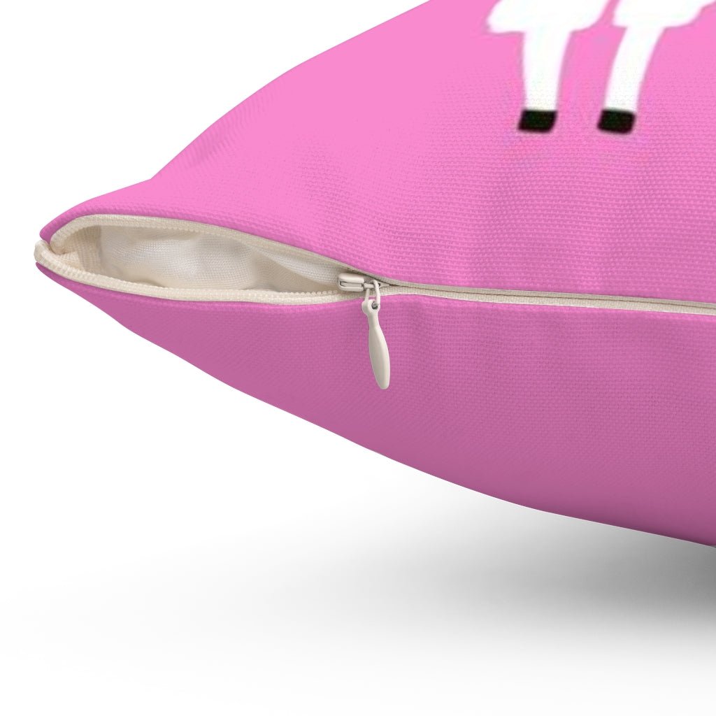 Serious Llama Pink Pillow Throw Cover with Insert - Cush Potato Pillows