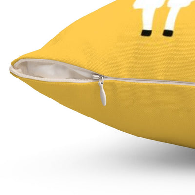 Serious Llama Yellow Pillow Throw Cover with Insert - Cush Potato Pillows