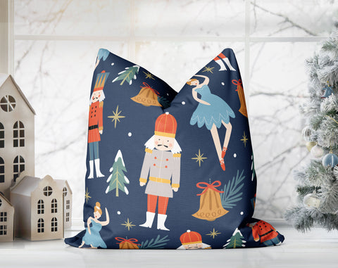 Seriously Silly Christmas Nutcracker Blue Pillow Throw - Cush Potato Pillows