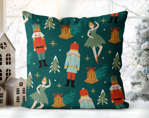 Seriously Silly Christmas Nutcracker Green Pillow Throw - Cush Potato Pillows