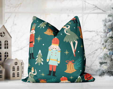 Seriously Silly Christmas Nutcracker Green Pillow Throw - Cush Potato Pillows